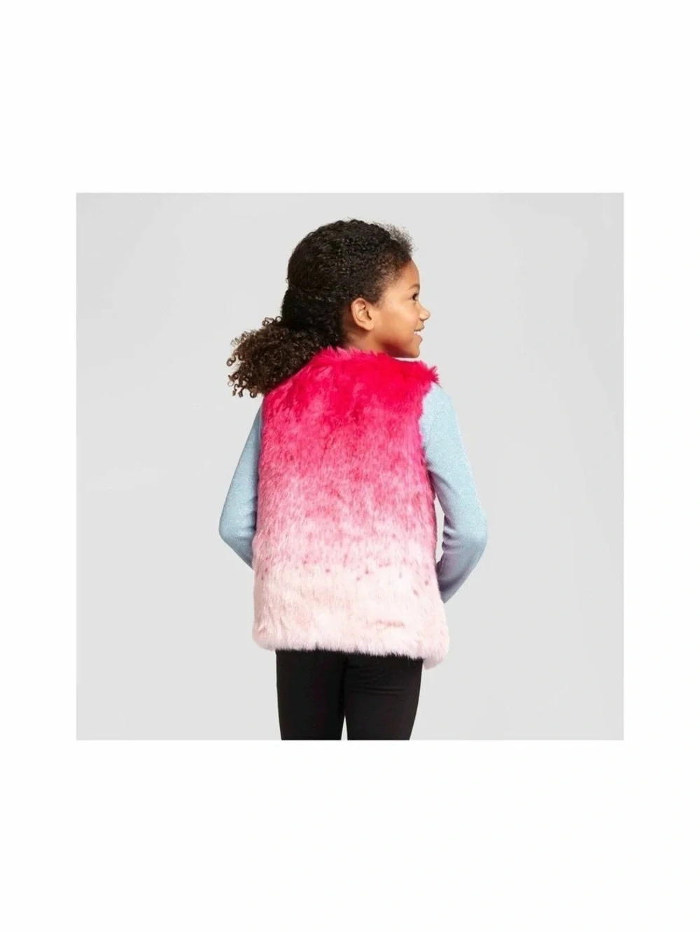 Dreamworks Trolls Pink Ombre Faux Fur Vest for Kids